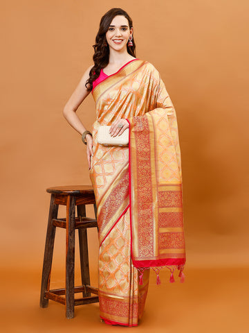 Zari Jaal Handloom Woven Saree