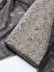 Neck Embroidered Cotton Blend Unstitched Suit Piece With Dupatta