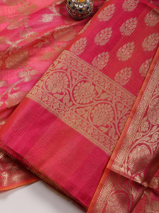 Woven Chanderi Unstitched Suit With Dupatta