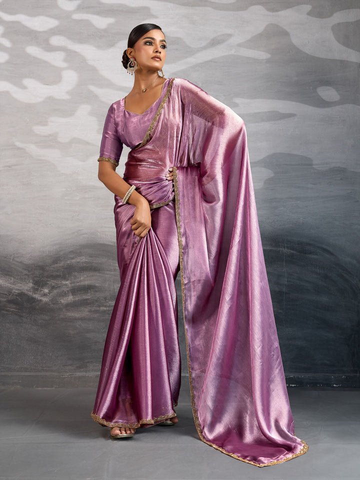 Embroidered Burberry Saree