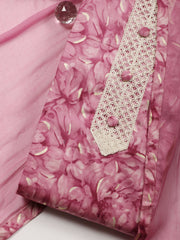Neck Patti Cotton Blend Unstitched Suit With Dupatta