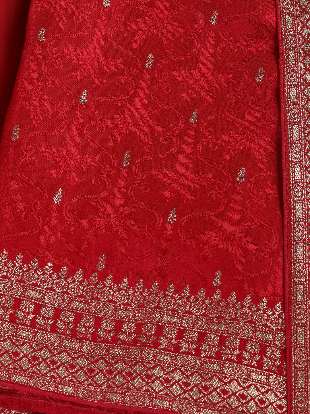 Embroidery Chanderi Unstitched Suit With Dupatta