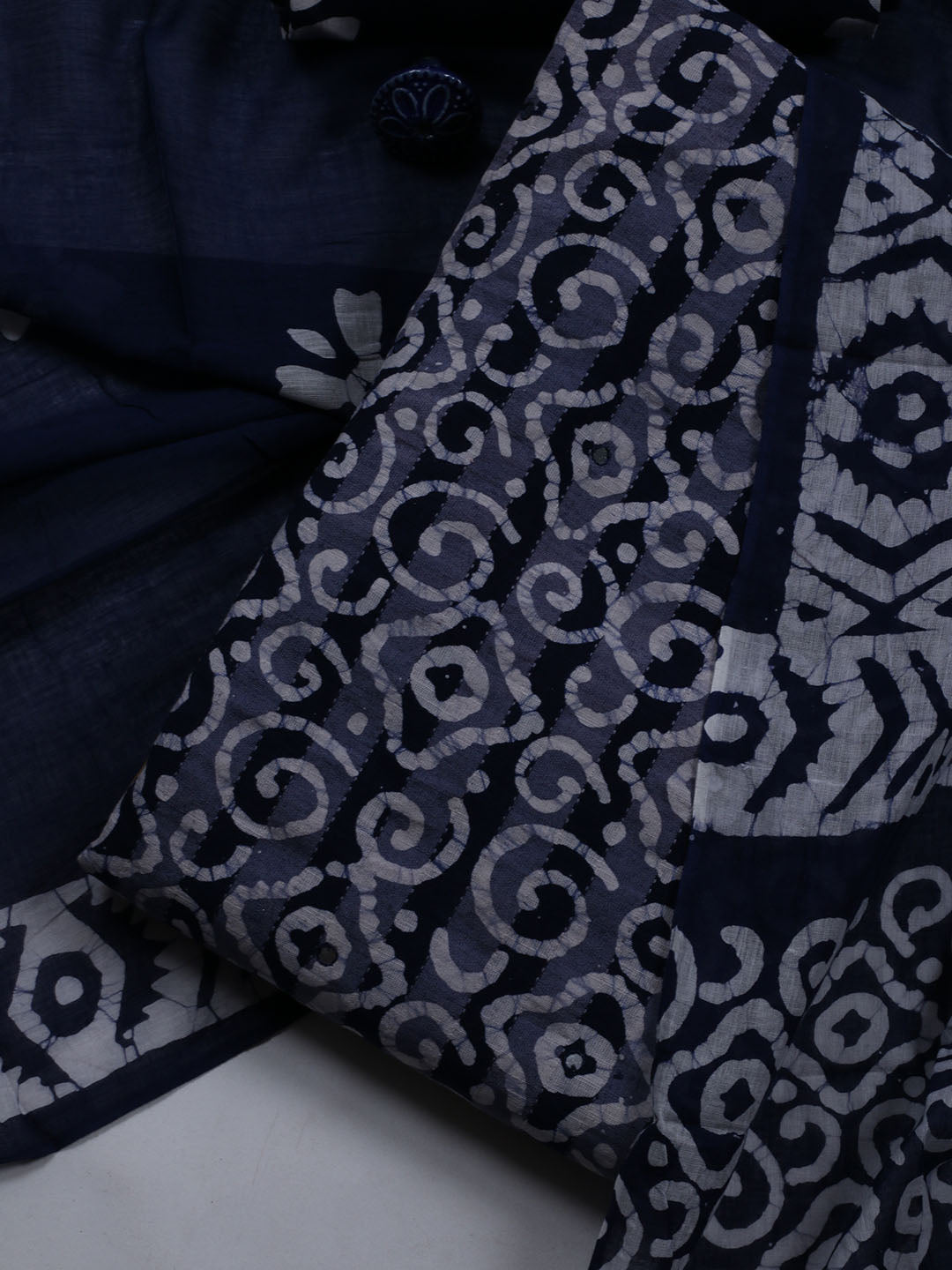 Printed Cotton Blend Unstitched Suit With Dupatta