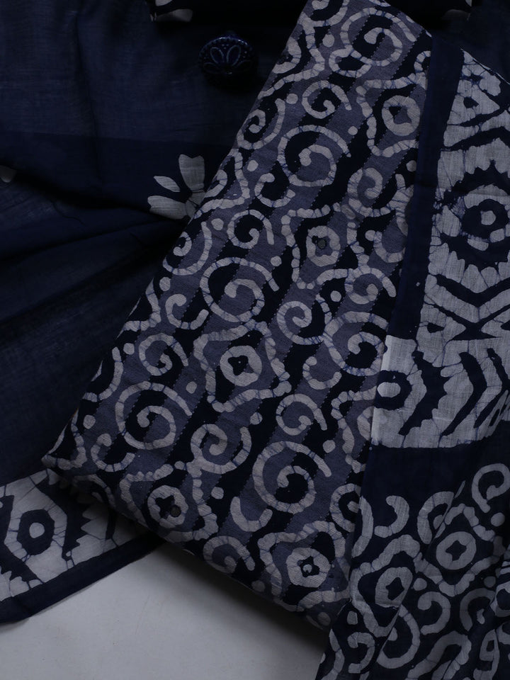Printed Cotton Blend Unstitched Suit With Dupatta