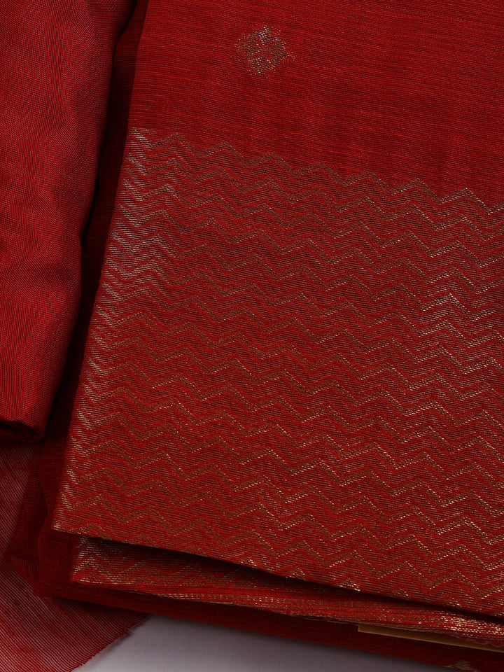 Woven Chanderi Unstitched Suit Piece With Dupatta