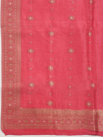 Woven Chanderi Unstitched Suit With Dupatta