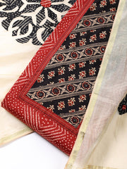 Printed Cotton Blend Unstitched Suit Piece With Dupatta