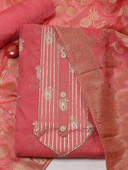 Neck Patti Chanderi Unstitched Suit Dupatta