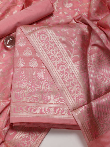 Woven Chanderi Unstitched Suit Piece With Dupatta