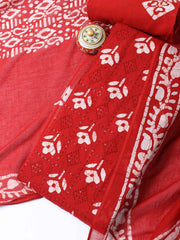 Printed Cotton Blend Unstitched Suit With Dupatta