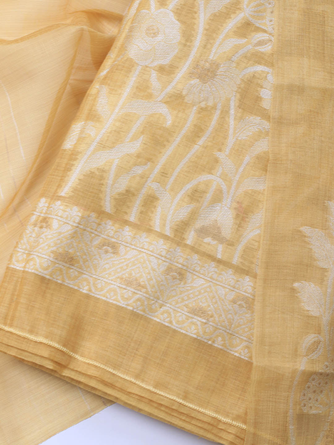 Neck Embroidery Chanderi Unstitched Suit With Dupatta
