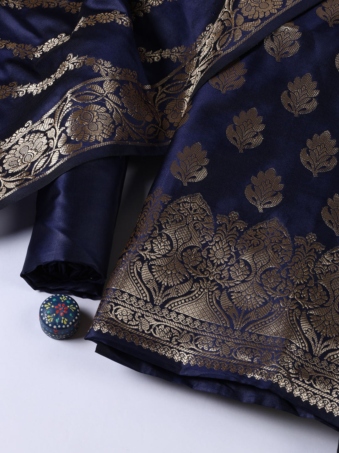 Woven Chanderi Unstitched Suit Piece With Dupatta