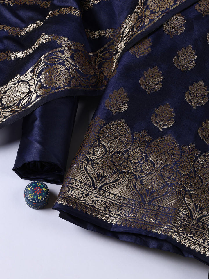 Woven Chanderi Unstitched Suit Piece With Dupatta