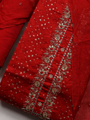 Neck Patti Cotton Blend Unstitched Suit Piece With Dupatta