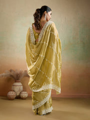 Embroidered Chiffon Velvet Saree