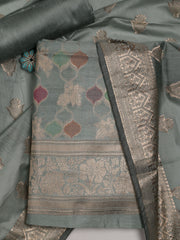 Woven Chanderi Unstitched Suit With Dupatta