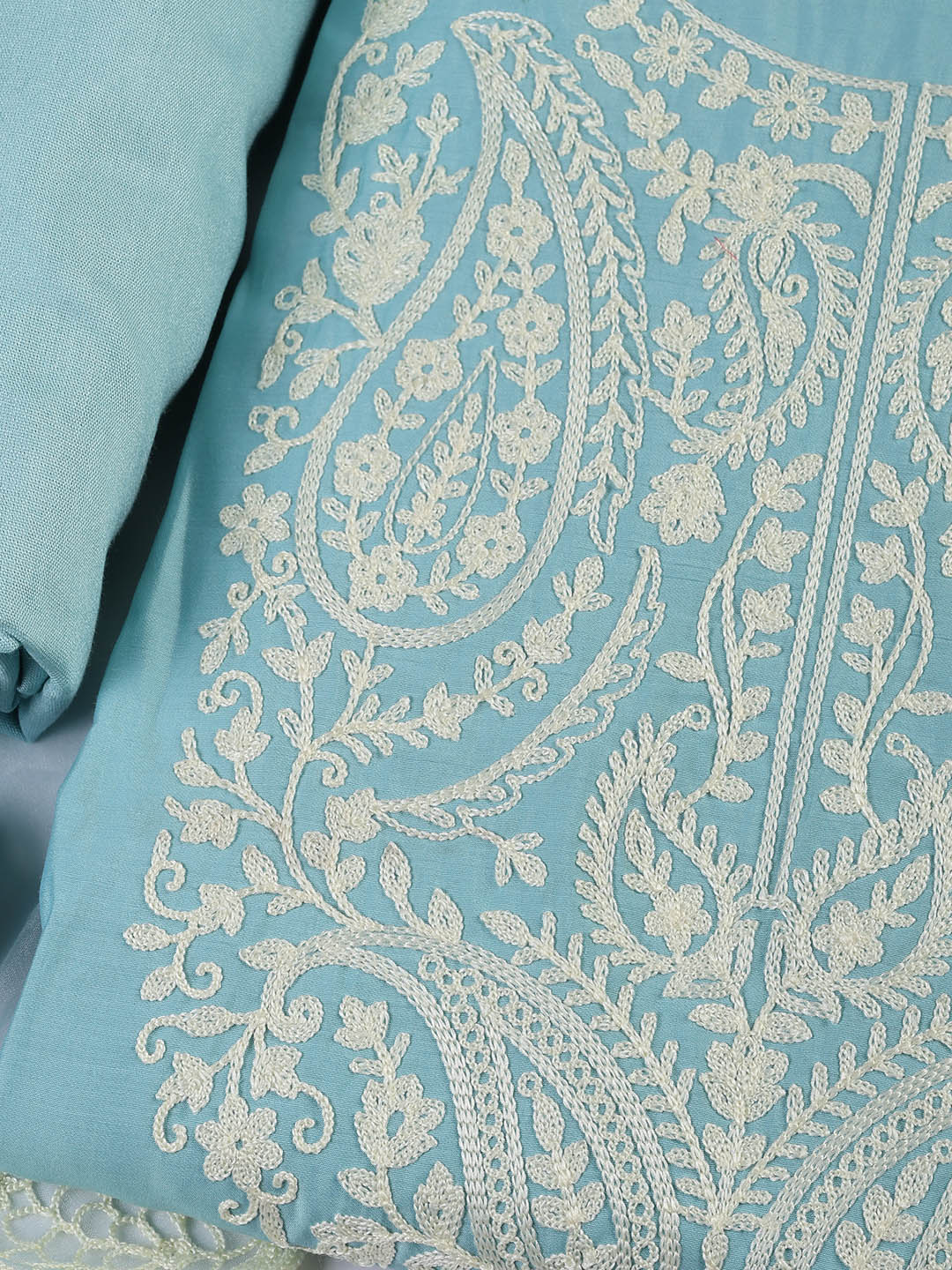 Cotton Blend Unstitched Suit Piece With Dupatta