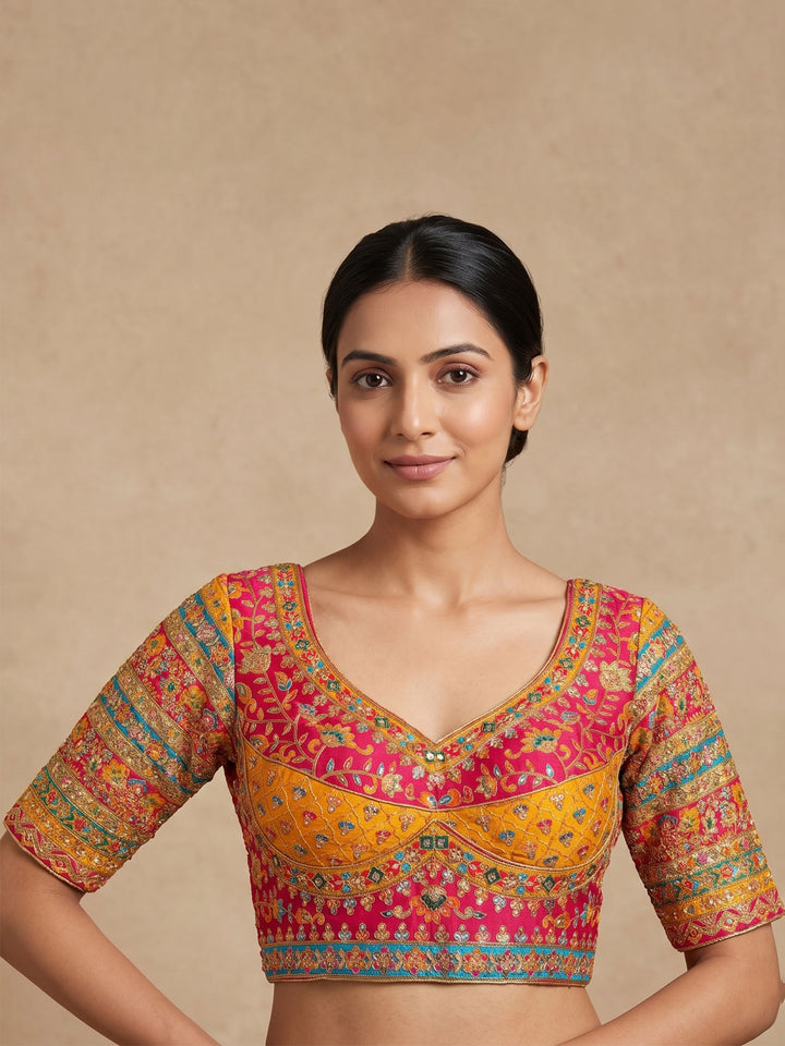 Premium Rani Embroidery Viscose Blouse Piece