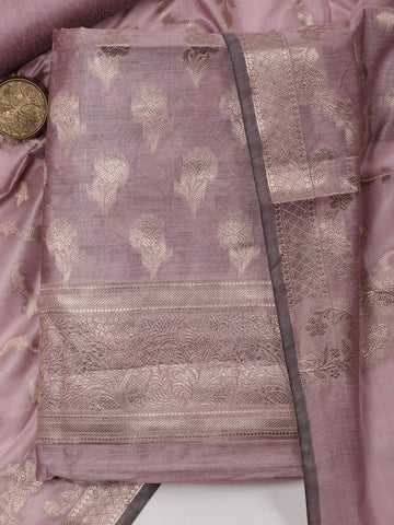 Woven Chanderi Unstitched Suit With Dupatta