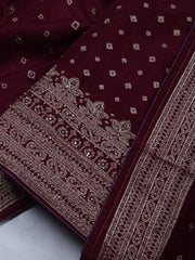 Woven Art Silk Unstitched Suit Piece With Dupatta