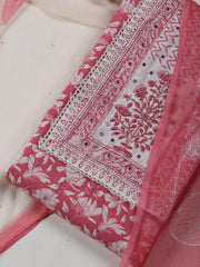 Printed Cotton Blend Unstitched Suit Piece With Dupatta