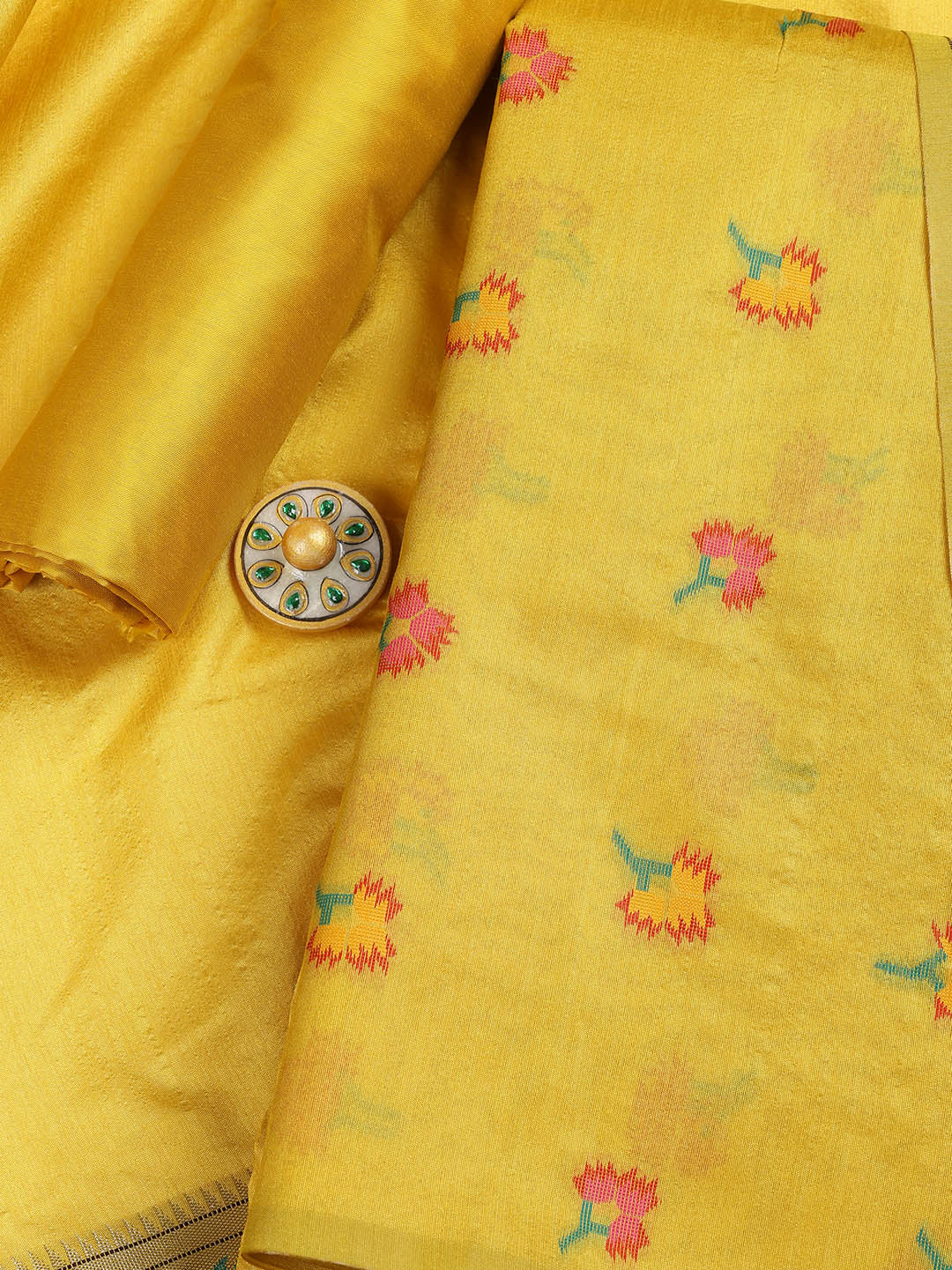 Woven Chanderi Unstitched Suit Piece With Dupatta