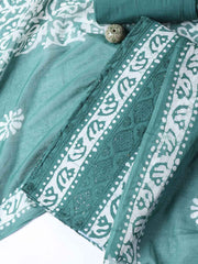 Printed Cotton Blend Unstitched Suit With Dupatta