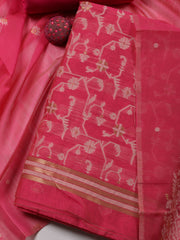 Jamdani Chanderi Unstitched Suit Piece With Dupatta