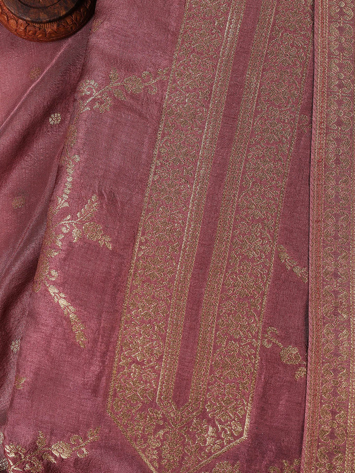 Embroidered Chanderi Unstitched Suit Piece With Dupatta