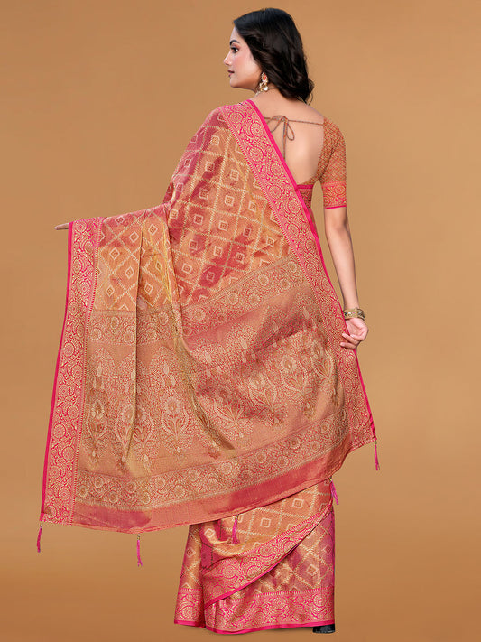 Zari Jaal Cotton Woven Saree