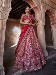 Zari Embroidered Banarasi Choli With Lehenga & Dupatta