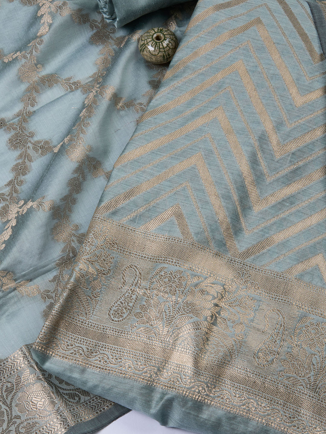 Woven Chanderi Unstitched Suit With Dupatta