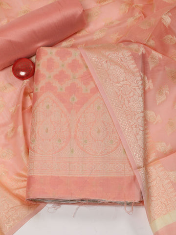 Woven Chanderi Unstitched Suit With Dupatta