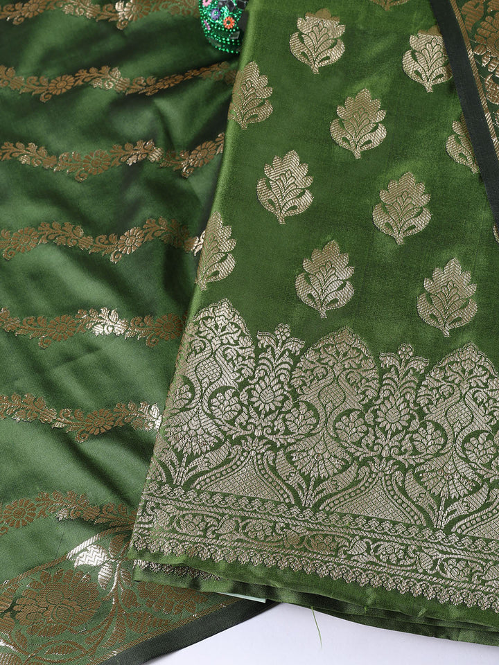 Woven Chanderi Unstitched Suit Piece With Dupatta