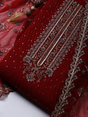 Embroidered Organza Unstitched Suit Piece With Dupatta