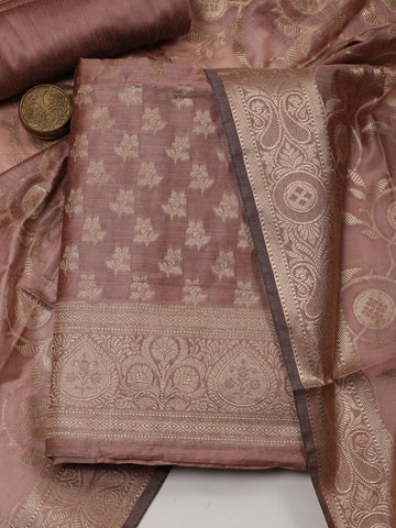 Woven Chanderi Unstitched Suit With Dupatta