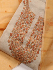 Kantha Work Chanderi Unstitched Suit With Dupatta