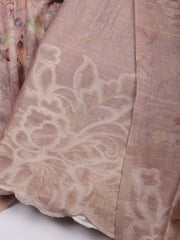 Embroidery Linen Unstitched Suit With Dupatta