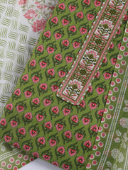 Printed Cotton Blend Unstitched Suit With Dupatta