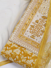 Printed Cotton Blend Unstitched Suit With Dupatta