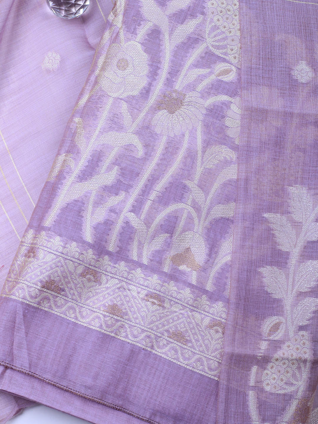 Neck Embroidery Chanderi Unstitched Suit With Dupatta