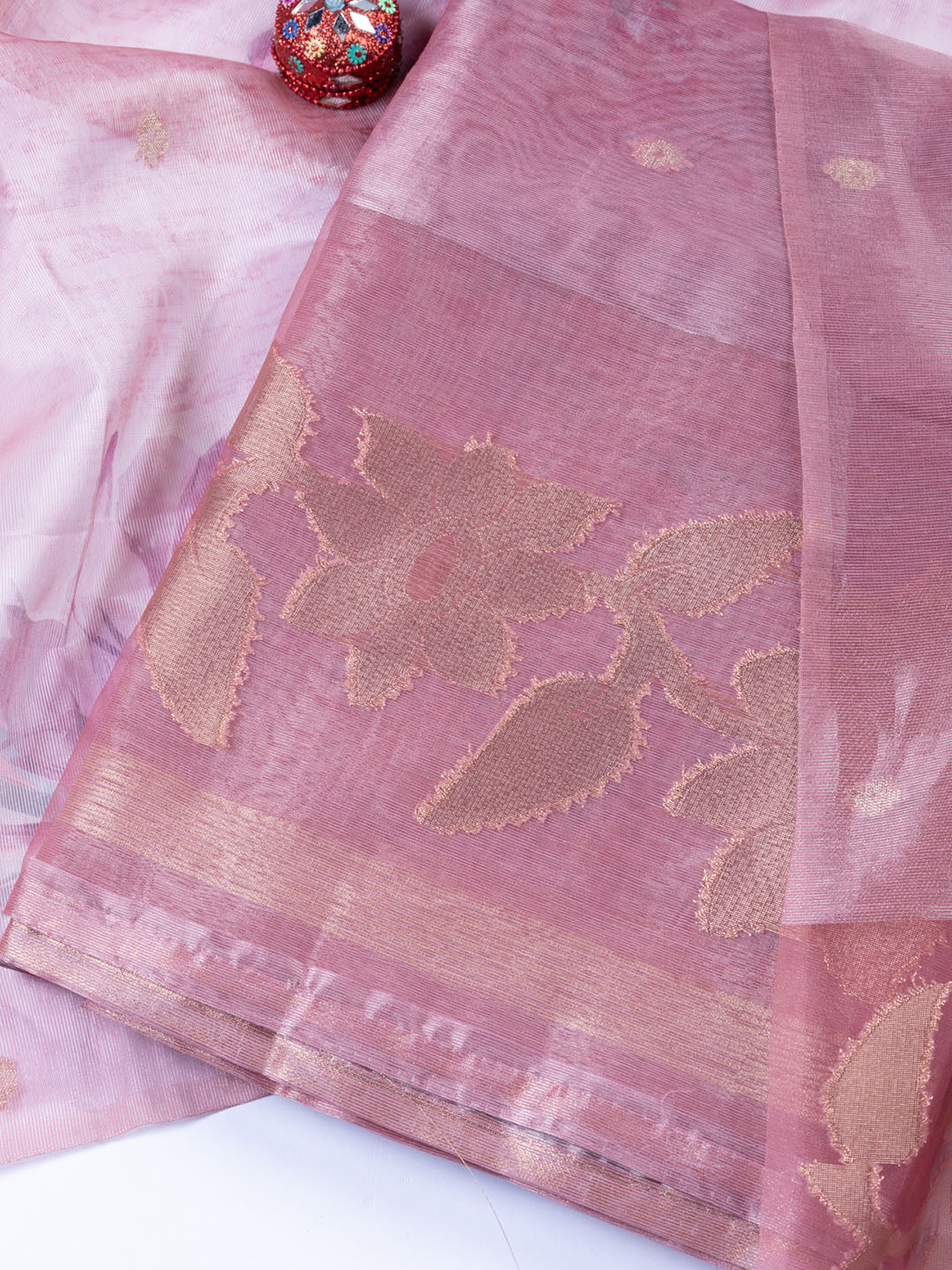 Embroidered Tissue Unstitched Suit With Dupatta