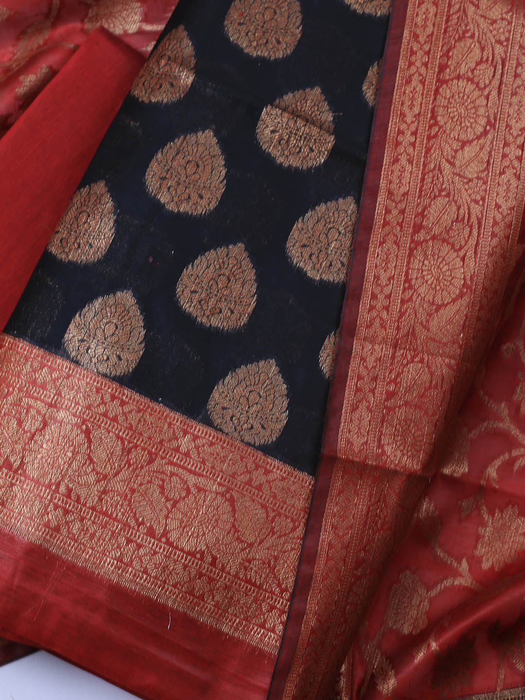 Banarasi Chanderi Unstitched Suit With Dupatta