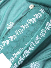 Printed Cotton Blend Unstitched Suit With Dupatta