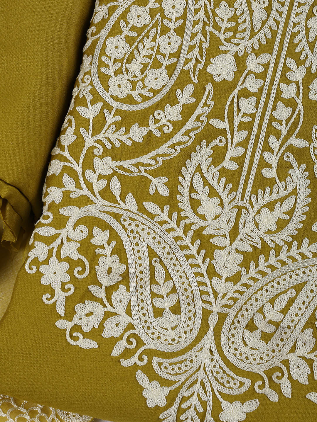 Cotton Blend Unstitched Suit Piece With Dupatta