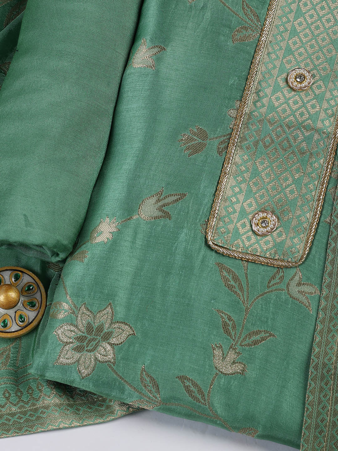 Embroidery Chanderi Unstitched Suit With Dupatta