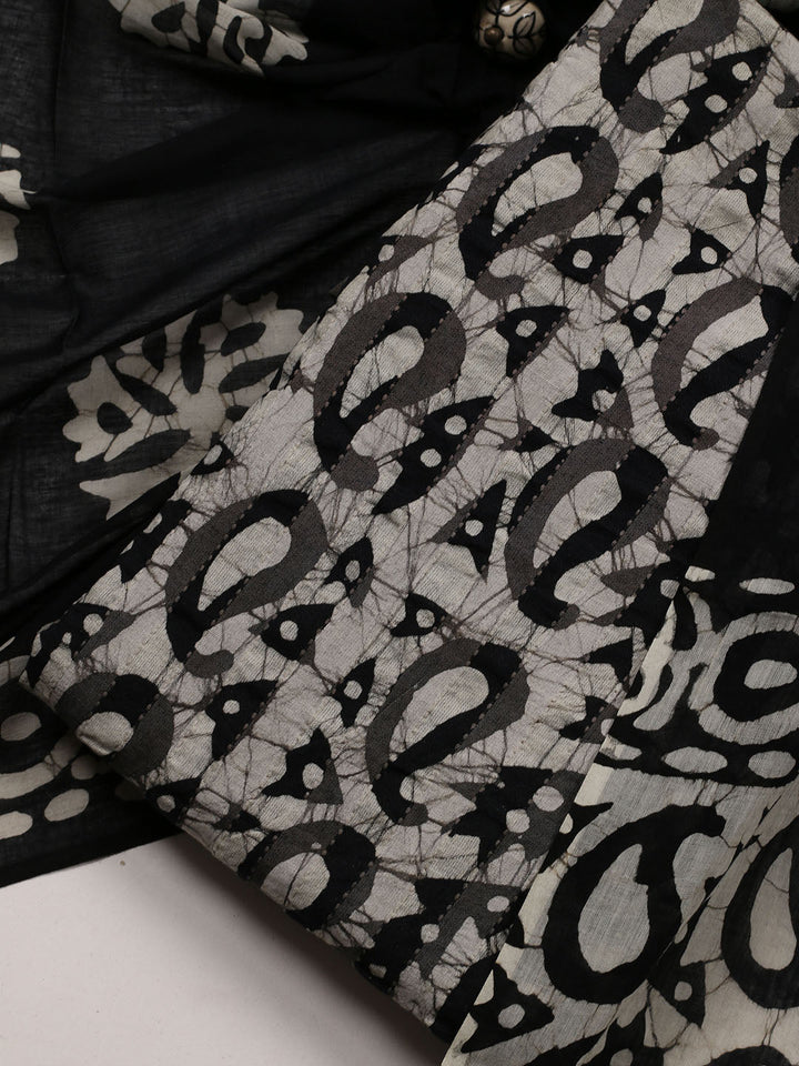 Printed Cotton Blend Unstitched Suit With Dupatta