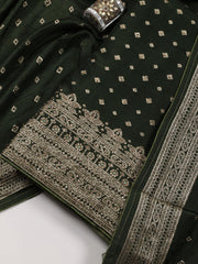 Woven Art Silk Unstitched Suit Piece With Dupatta