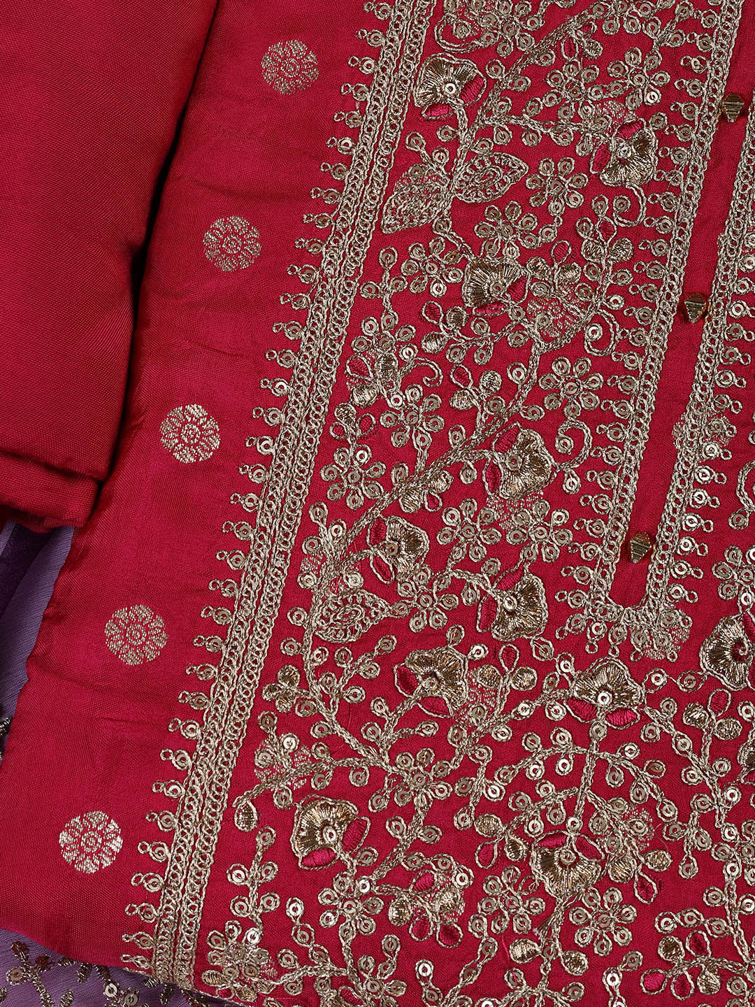 Embroidered Chanderi Unstitched Suit With Dupatta