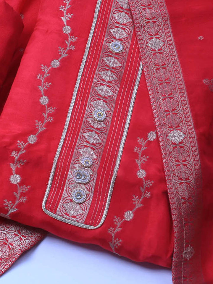 Embroidery Chanderi Unstitched Suit With Dupatta